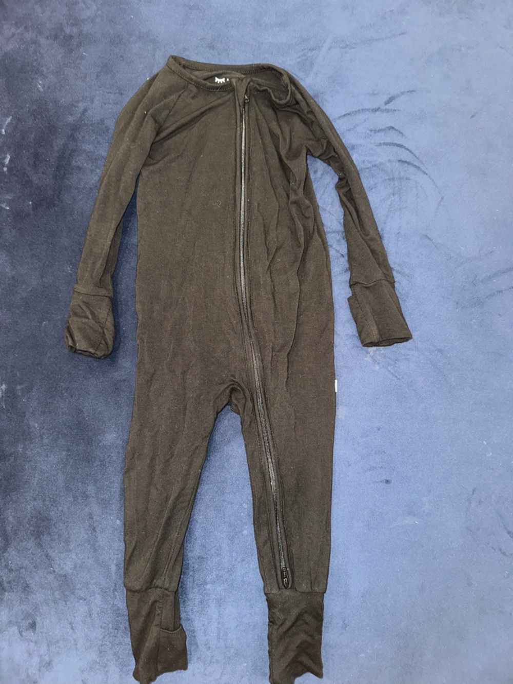 Little Sleepies Black One-Piece Zippered Pajamas